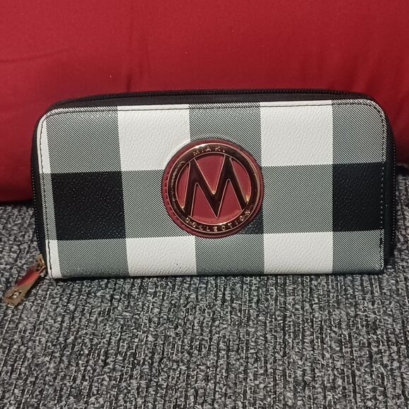 Mia K Handbags - MIA K. COLLECTION Black, Gray, White Bonita Checker Wallet